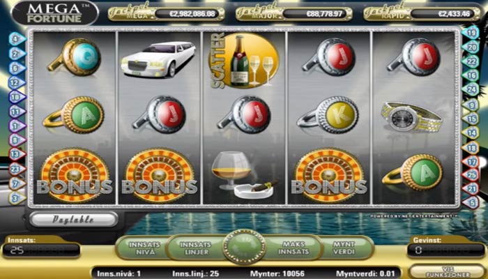 Mega Fortune Spielautomat mit Jackpot